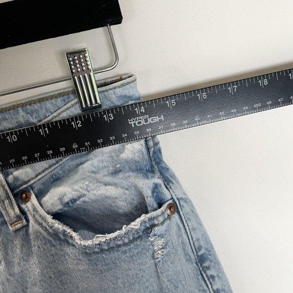 Abercrombie & Fitch The Dad Jean Womens 27 Short High Rise Button Fly Distressed - Picture 10 of 12